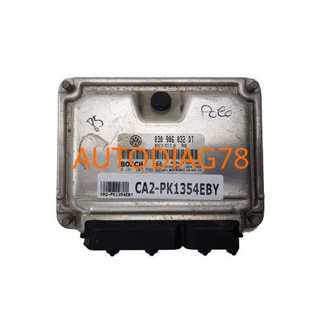 CALCULATEUR MOTEUR VW VOLKSWAGEN POLO LUPO CADDY 1.4 030906032DT, 030 906 032 DT, BOSCH 0 261 207 593, 0261207593, ME7.5.10 3...