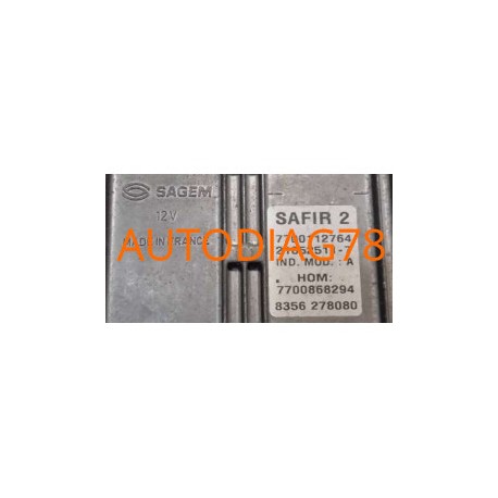 CALCULATEUR MOTEUR 1.2 RENAULT CLIO TWINGO SAGEM SAFIR2 7700112764, 21652511-7, HOM: 7700868294 Calculateur Moteur|autodiag78