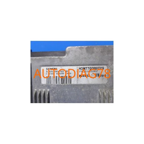 CALCULATEUR MOTEUR RENAULT MEGANE 1.6 16V SIEMENS S105300103 B, S105300103B, HOM 7700860319, 7700102267 Calculateur Moteur|au...