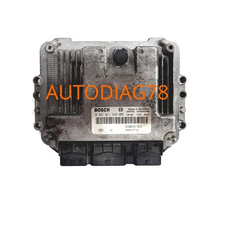 CALCULATEUR MOTEUR RENAULT 1.9DCI 120CV BOSCH 0 281 011 238, 0281011238, EDC16C3 8200269878 Calculateur Moteur|autodiag78