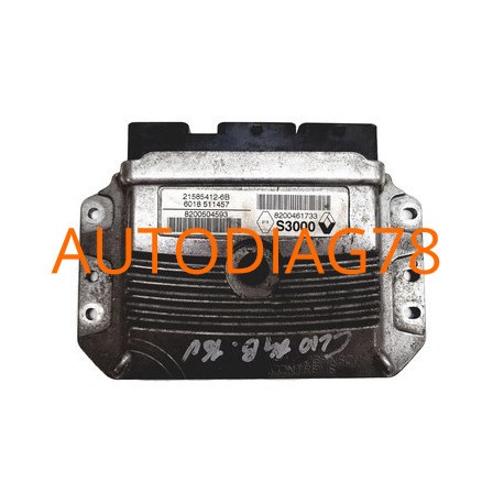 CALCULATEUR MOTEUR RENAULT CLIO 1.4 16V SAGEM S3000 8200504593 8200461733 Calculateur Moteur|autodiag78