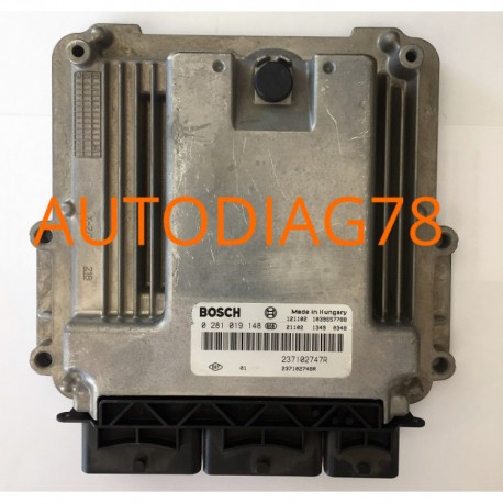 CALCULATEUR MOTEUR RENAULT MEGANE SCENIC 1.9 DCI BOSCH 0 281 012 589, 0281012589, 8200527725 8200527756 1039S10007 EDC16C3-10...