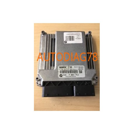 CALCULATEUR MOTEUR BMW Serie 1 E87 120 3 E90 320D 5 E60 520D BOSCH 0 281 013 251, 0281013251, DDE 7 801 711, 7801711 Calculat...