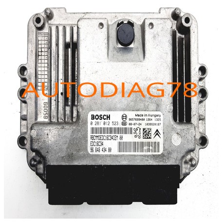 PEUGEOT 207 1.4 HDI BOSCH 0281012523, 0 281 012 523, 9664843480, 96 648 434 80, 9657699480 EDC16C34 1039S10167 Calculateur Mo...