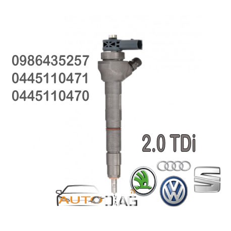 INJECTEUR BOSCH 0445110471 - 0445110470 2.0 TDI 0986435257 autodiag78.com