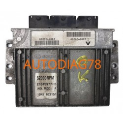 CALCULATEUR MOTEUR RENAULT LAGUNA SAGEM S2000RPM 21645977-2, 8200142883, 8200045893, S2000 Calculateur Moteur|autodiag78