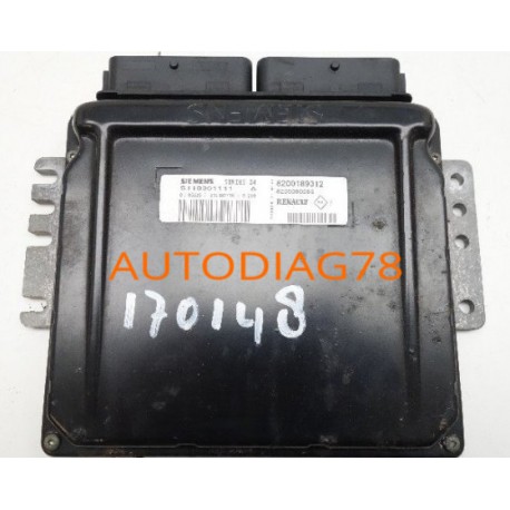 Calculateur moteur RENAULT Clio II 1,4l 16V, Sirius 34, 8200189312, 8200080285, S118301111A