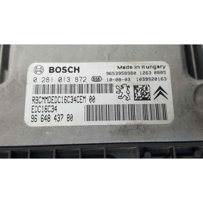 Calculadora (ECU) Bosch EDC16C34 Para Peugeot 207/C3 1.4 HDI - Con IMMO OFF, Usada