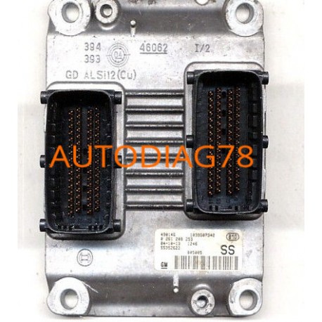 CALCULATEUR MOTEUR OPEL CORSA C 1.2 Z12XEP BOSCH 0 261 208 253, 0261208253, GM 55352622 SS, 1039S10736 ME7.6.2 Calculateur Mo...