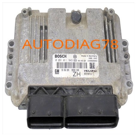 CALCULATEUR MOTEUR OPEL ASTRA H 1.7 CDTI Z17DTH BOSCH 0 281 011 943, 0281011943, GM 55 556 829 ZH, 55556829 ZH, ISUZU 8973785...
