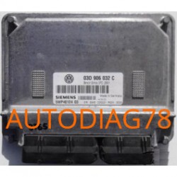CALCULATEUR MOTEUR VW VOLKSWAGEN POLO 1.2, SIMENS 5WP40124 03, 5WP4012403, 03D 906 032 C, 03D906032C Calculateur Moteur|autod...