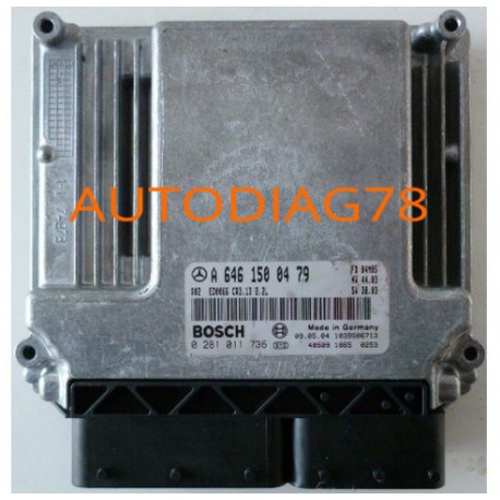 CALCULATEUR MOTEUR MERCEDES W203 C200 2.2 CDI A6461500479, BOSCH 0281011736, 0 281 011 736, 6461500479, A 646 150 04 79 Calcu...