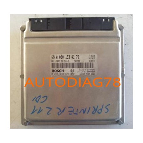 CALCULATEUR MOTEUR MERCEDES SPRINTER 2.2 220 CDI BOSCH 0 281 010 825, 0281010825, A 000 153 41 79, A0001534179, CR2.35 Calcul...