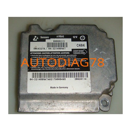 Réparation Calculateur D'airbag Alfa Romeo 156 - 46409123 Calculateur Airbag|autodiag78