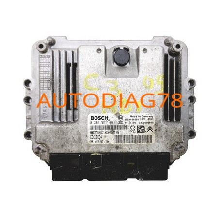 CALCULATEUR MOTEUR CITROEN C2 1.4 HDI BOSCH 0 281 011 861, 0281011861, EDC16C34,96 570 611 80, 9657061180, 9654490280 Calcula...